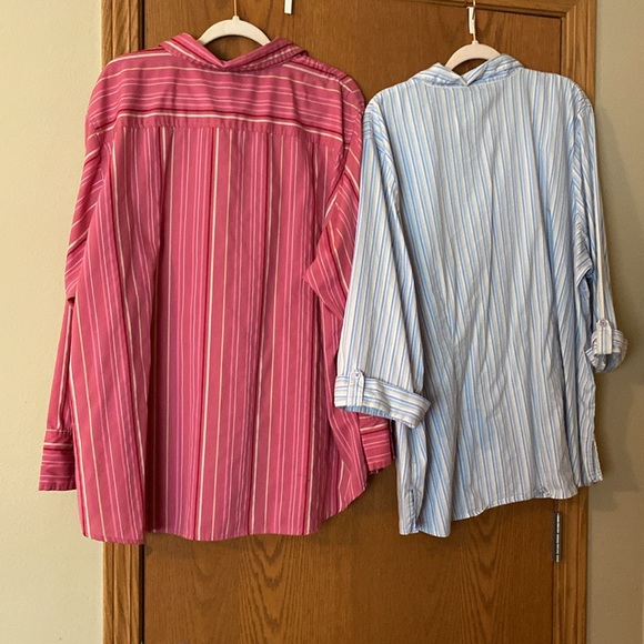 Lot of 2 Women’s 4X Striped Button Down Shirts - Picture 2 of 6